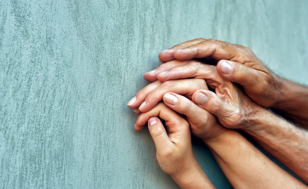 family foundations - image of hands of four generations show family connections